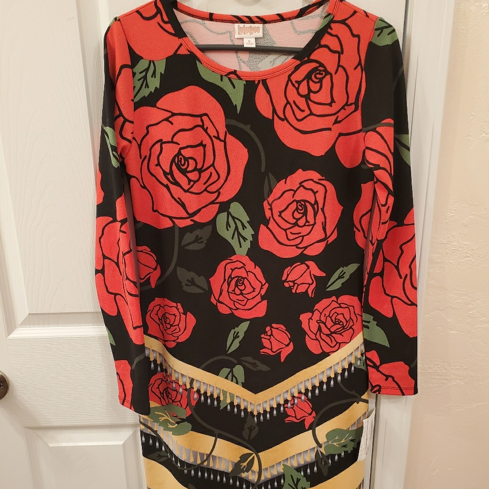 Lularoe Elegant Debbie Roses - SMALL